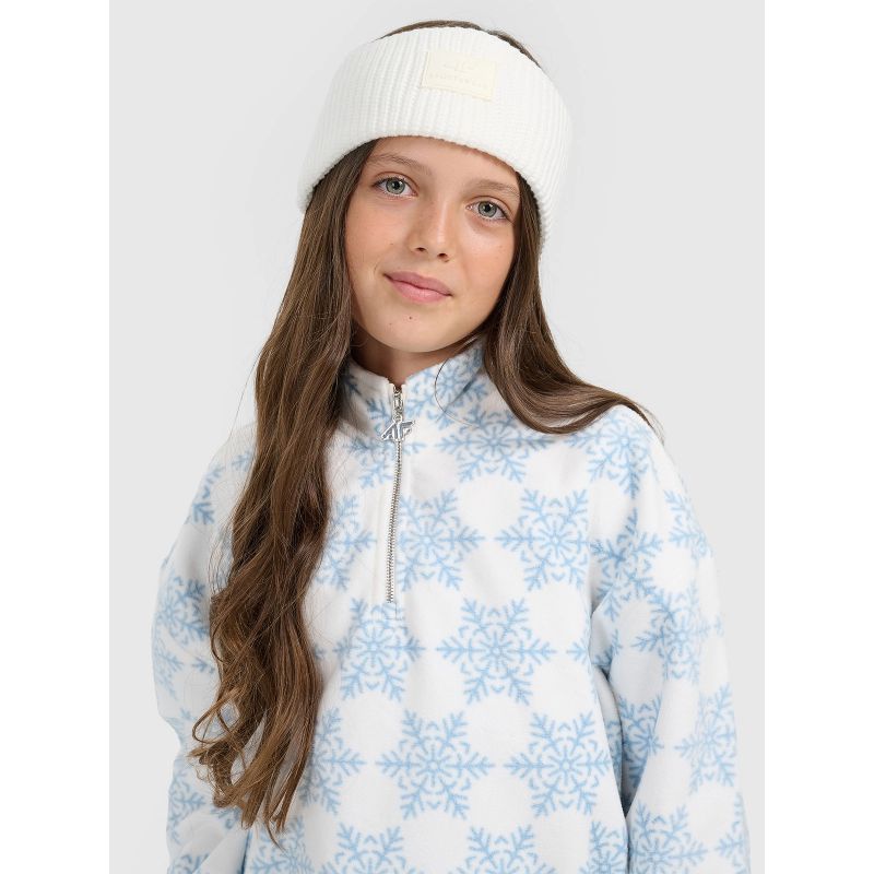4FWarm oversize fleece with print for girls 4F 4FJRAW25TFLEF440-90A *Kategoria tymczasowa Your Sports Performance