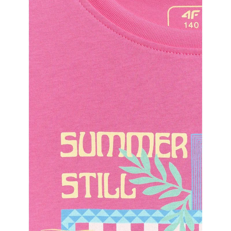 Girls' regular printed T-shirt 4F 4FJRSS26TTSHF4418-54S