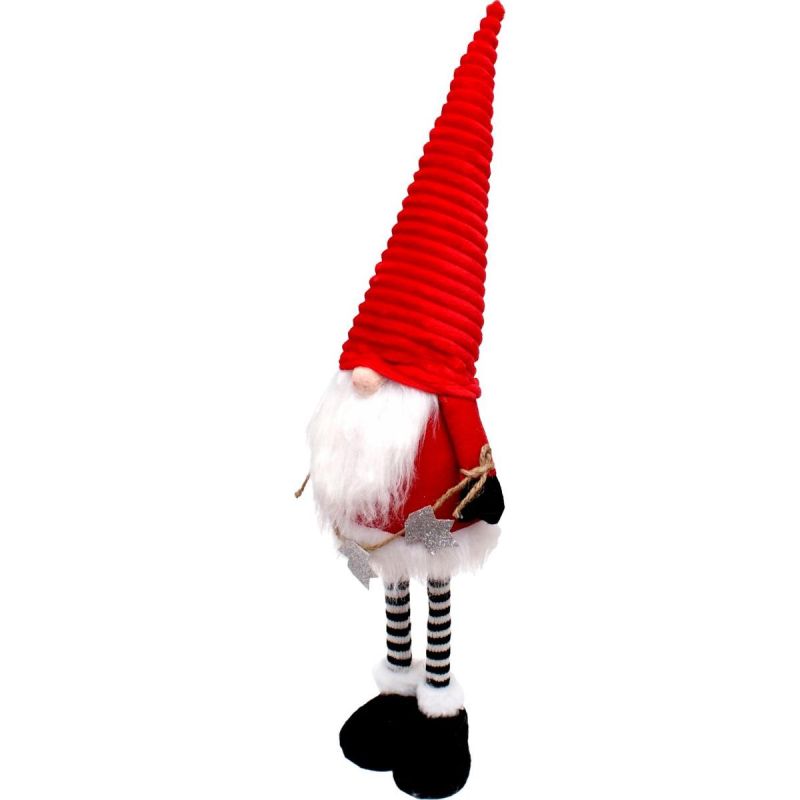 DECORATIVE SANTA CLAUS WITH SILVER STARS ON TELESCOPIC LEGS 50-70CM RED Home and Garden/Equipment Your Sports Performance