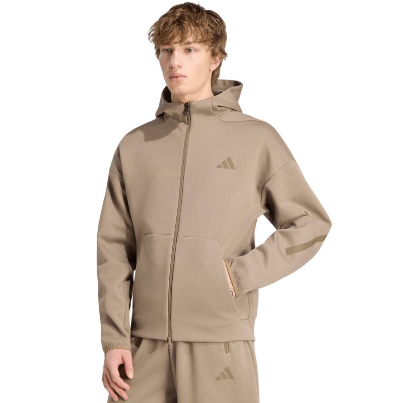 Men's adidas ZNE Full Zip sweatshirt beige KF3828
