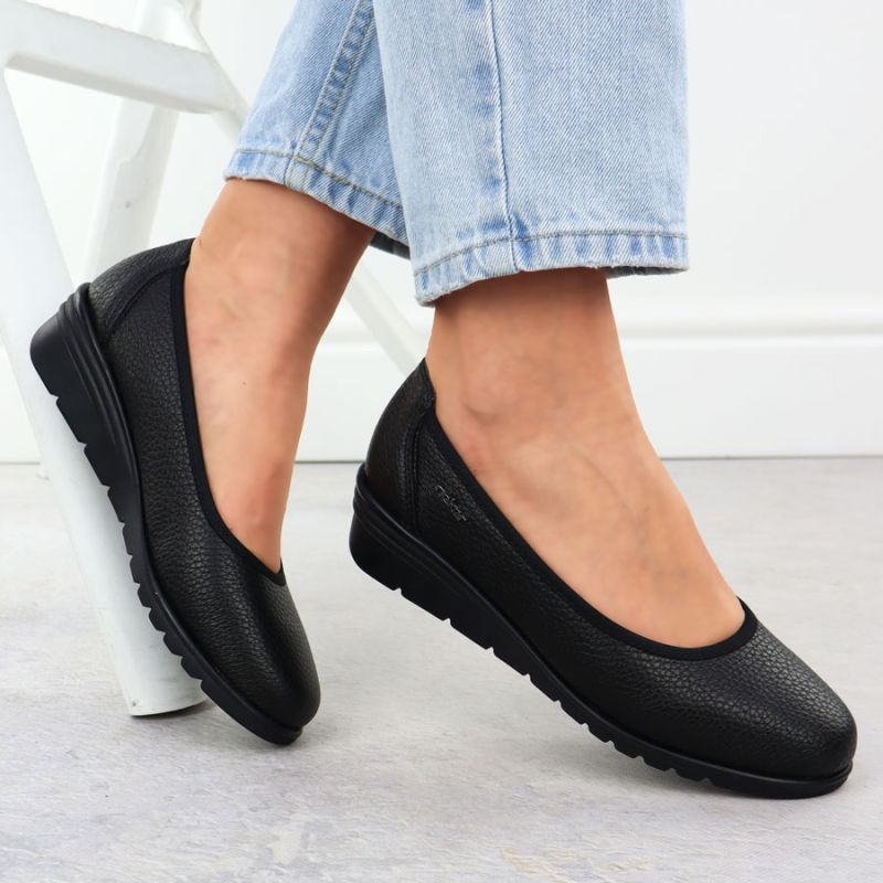 Rieker L5360-00 Women's Black Leather Slip-On Shoes Footwear Your Sports Performance