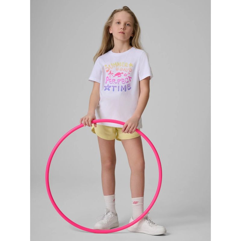 Girls' cotton T-shirt 4F 4FJRSS26TTSHF3913-10S