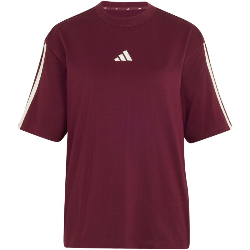 adidas Essentials 3-Stripes Boyfriend Women’s T-Shirt Burgundy KX0793