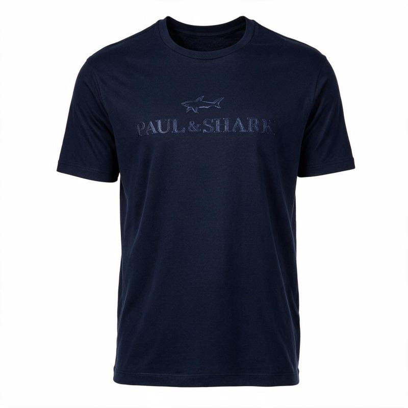 Paul&Shark Men's Cotton and Lyocell T-shirt Navy Blue 26411007-13