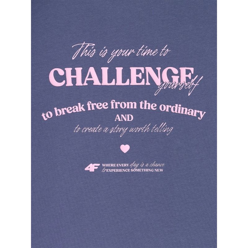Oversized longsleeve with print for girls 4F 4FJRAW25TLONF589-33S 4f