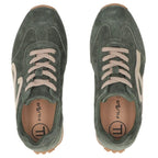 Women's leather shoes, suede sneakers, green Filippo DP7961