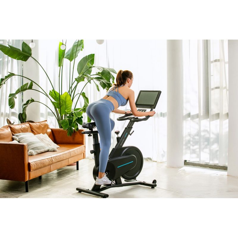 OVICX Q200X magnetic exercise bike with 15.6" TFT touchscreen, WIFI bluetooth & app