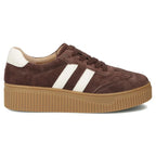 Women's brown leather and suede platform shoes Filippo DP6776