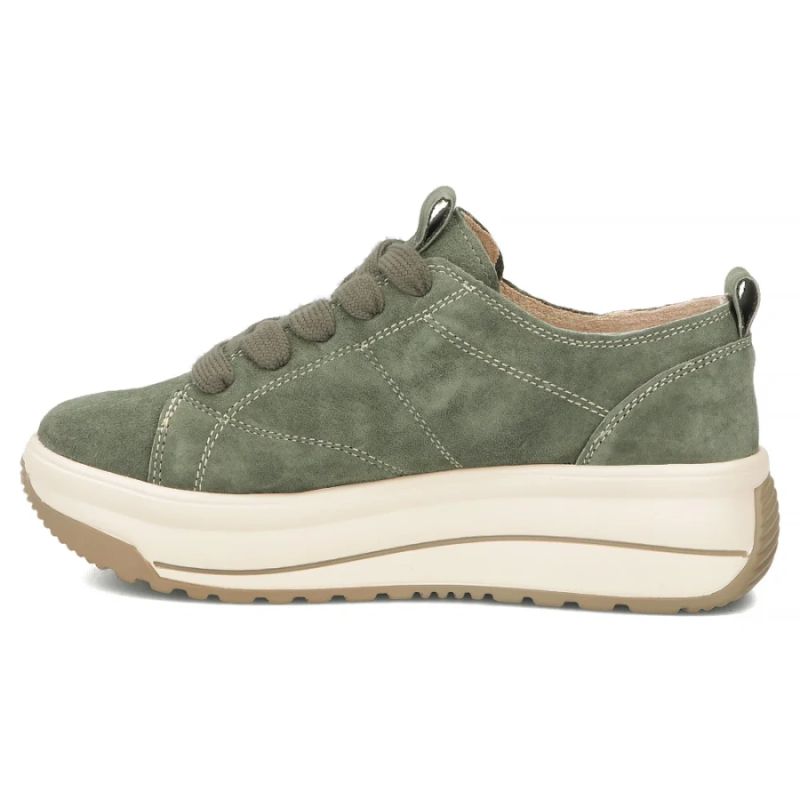 Filippo DP7959 green leather platform sneakers