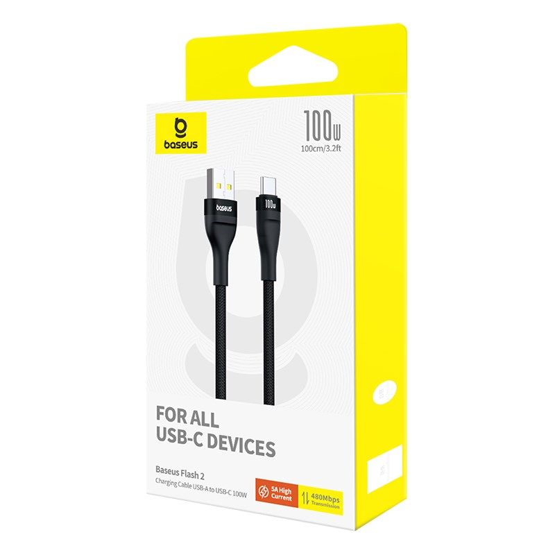 Baseus Flash 2 USB-USB C Cable 100W 1m (Black) In preparation Your Sports Performance