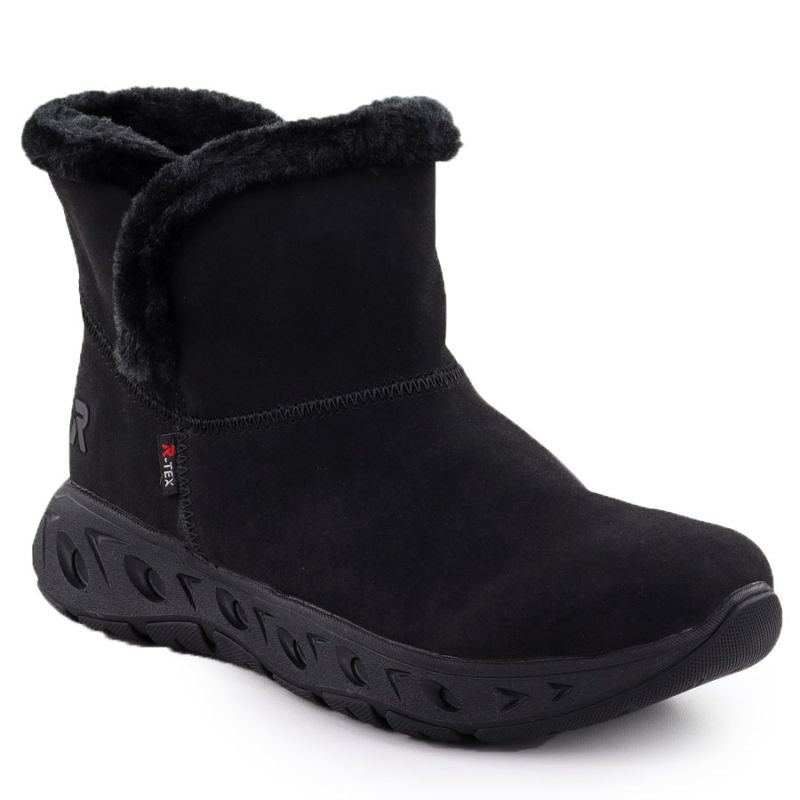 Rieker M6554-00 Waterproof Women's Snow Boots with Fur Trim, Black Footwear Your Sports Performance