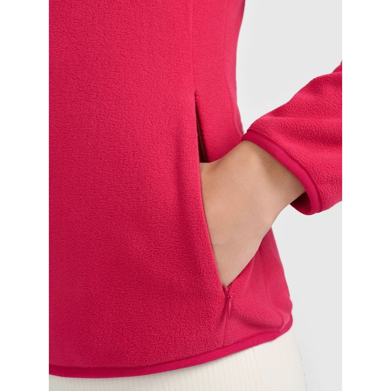 Women's slim fleece jacket with hood 4F 4FRAW25TFLEF495-53S