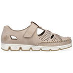 Rieker W RKR651 beige leather openwork shoes with velcro Footwear/Lifestyle/Rieker Your Sports Performance
