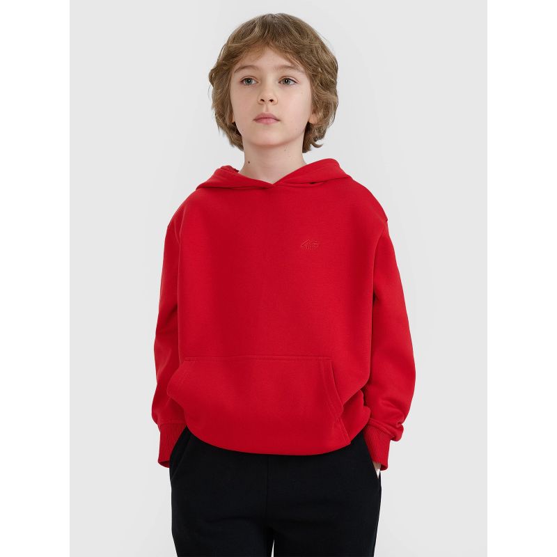 Boy's sweatshirt with hood, open, 4F 4FJWSS25TSWSM1852-62S *Kategoria tymczasowa Your Sports Performance