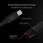 GREEN CELL USB - USB-C CABLE 25CM QUICK CHARGE 3.0 Kable i adaptery/Kable USB Your Sports Performance