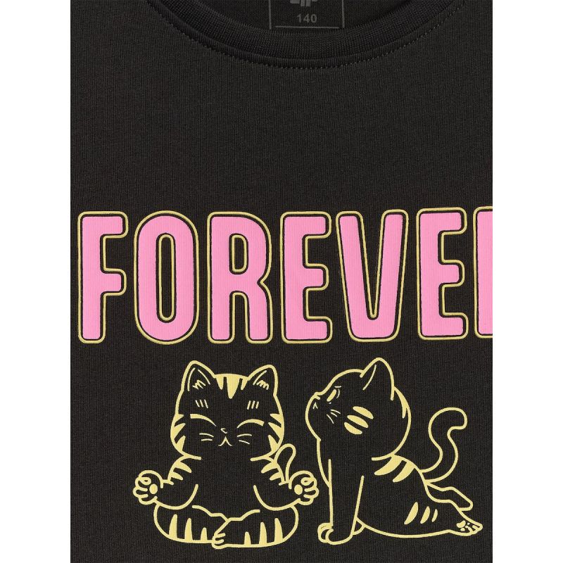 Girls' regular printed T-shirt 4F 4FJRAW26TTSHF4240-20S