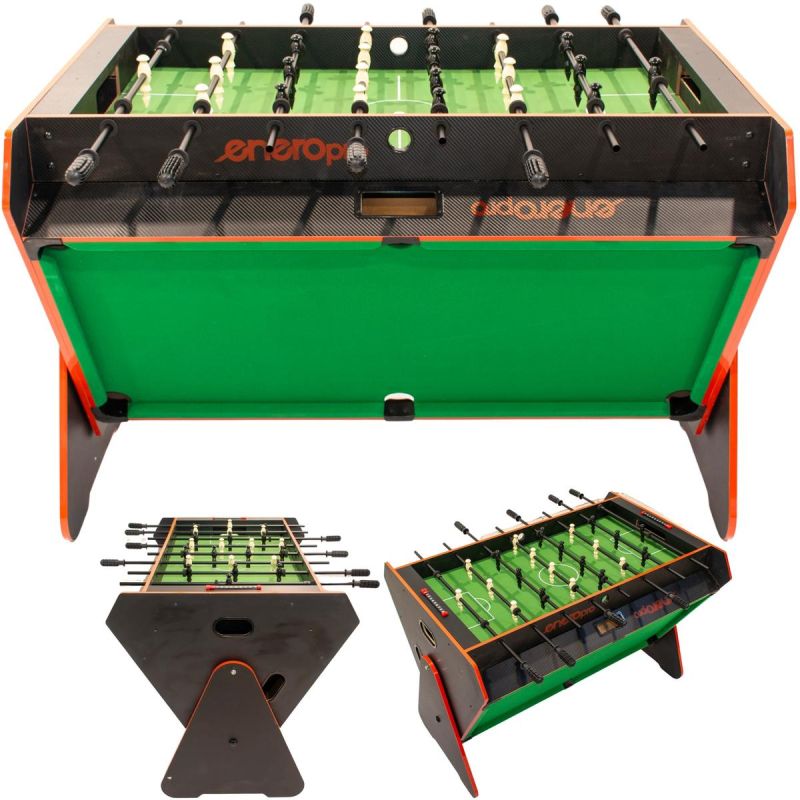3-in-1 ROTARY GAME TABLE BILLIARDS TABLE FOOTBALL AIR HOOK-UP 121x84.5x85.3CM BLACK Accessories Your Sports Performance