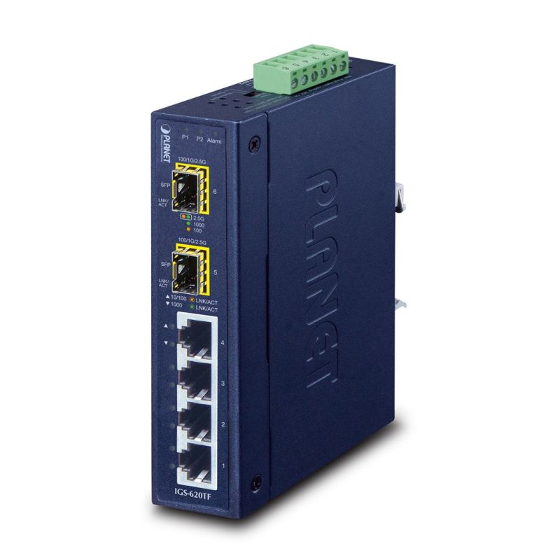 PLANET IGS-620TF Network Link Unmanaged Gigabit Ethernet (10/100/1000) Blue Komunikacja i łączność/Switch-e Your Sports Performance