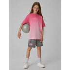 Girls' loose T-shirt with print 4F 4FJRSS26TTSHF4186-90A