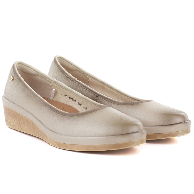 Women's beige wedge shoes Vinceza 39987 Vinceza
