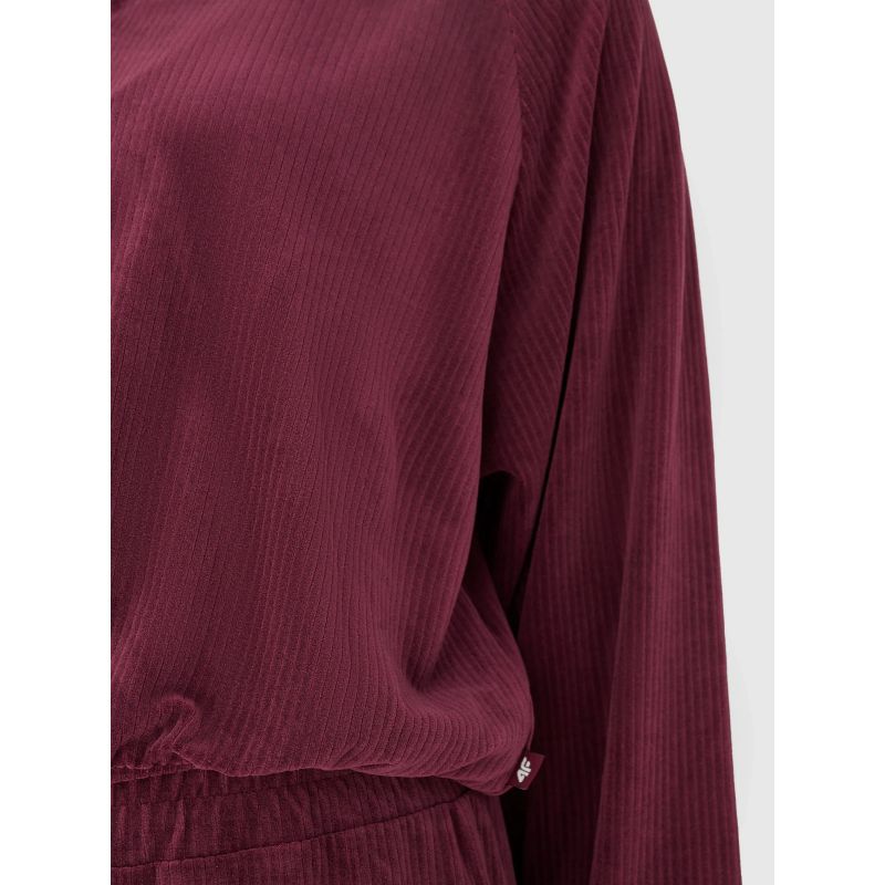 Women's velour sweatshirt without a hood, 4F 4FRAW24TSWSF2054-60S *Kategoria tymczasowa Your Sports Performance