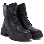 Women’s Black Block-Heel and Platform Ankle Boots Jezzi MR2502-9