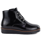 Women's black patent leather wedge ankle boots Potocki Z25-JE19360