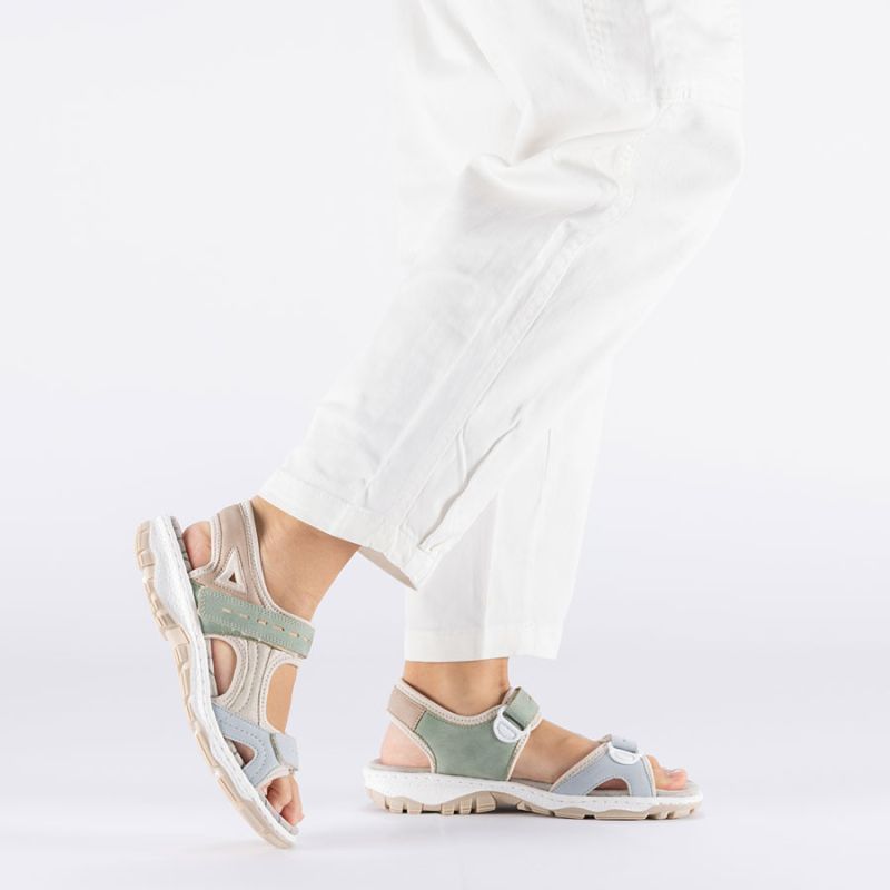 Comfortable women's sports sandals with Velcro colorful Rieker 68866-94 Rieker