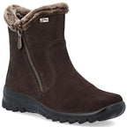 Rieker L7162-25 Waterproof Insulated Leather Women's Ankle Boots Dark Brown