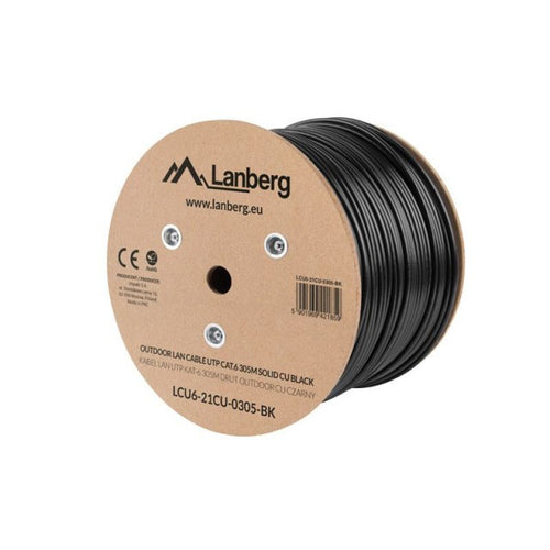 Lanberg LCU6-21CU-0305-BK external network cable (UTP; 305m; cat. 6; black) Kable, gniazda i wtyki/Kable sieciowe Your Sports Performance