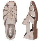 Beige women's leather sandals Rieker M1679-60 Rieker
