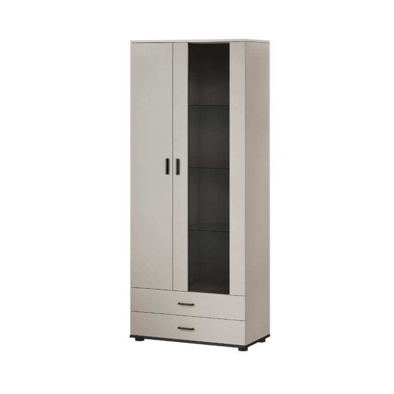 Display cabinet S6 SOHO 80x41x192 cashmere+black Bufety i witryny/Bufety i witryny na drewnianej podstawie Your Sports Performance