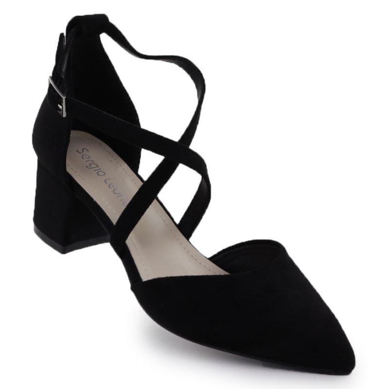 Sergio Leone SK-830 women's black block heel sandals Footwear Your Sports Performance