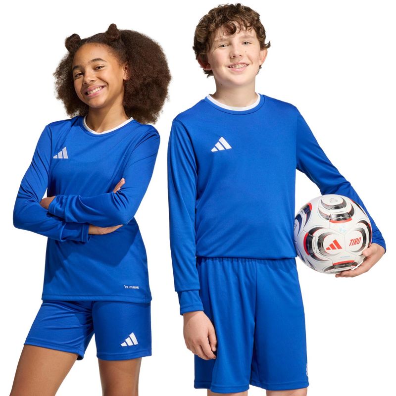 adidas Entrada 26 Long Sleeve Jersey Kids' Shirt, Blue, KF5886