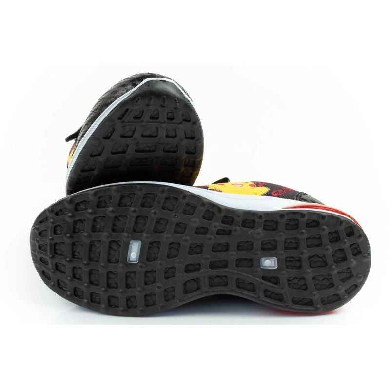 Leomil children's sports shoes Pokemon sneakers lightweight with velcro LED black