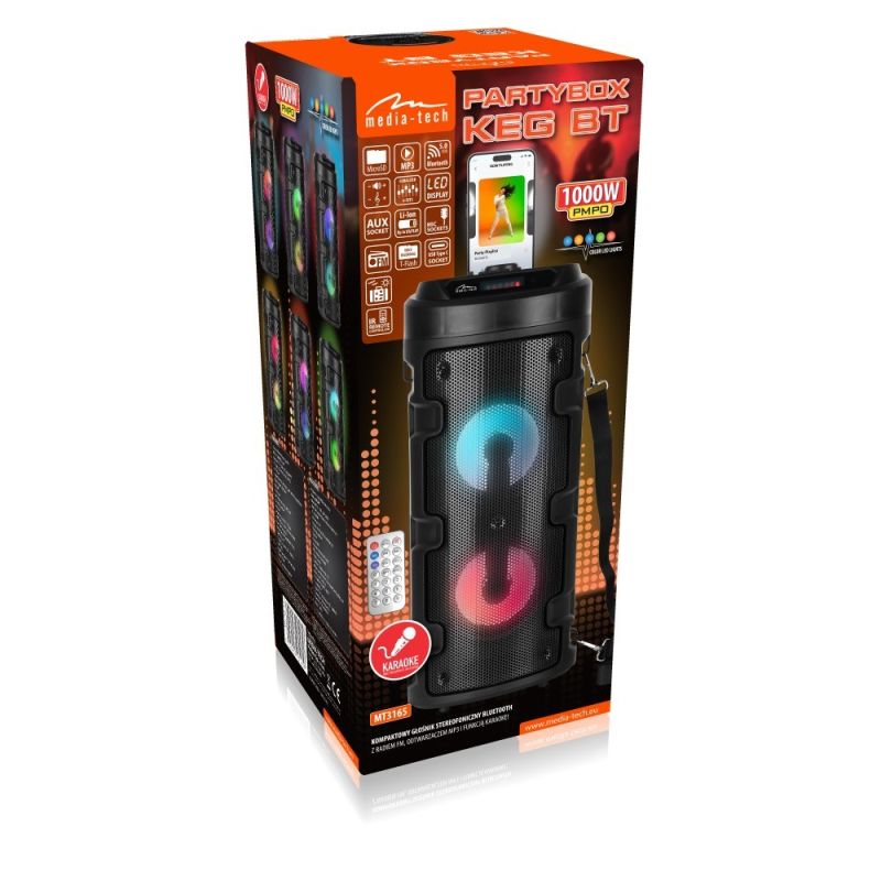 MEDIA-TECH PARTYBOX KEG BT - COMPACT BLUETOOTH STEREO SPEAKER WITH FM RADIO, MP3 PLAYER MT3165 In preparation Your Sports Performance