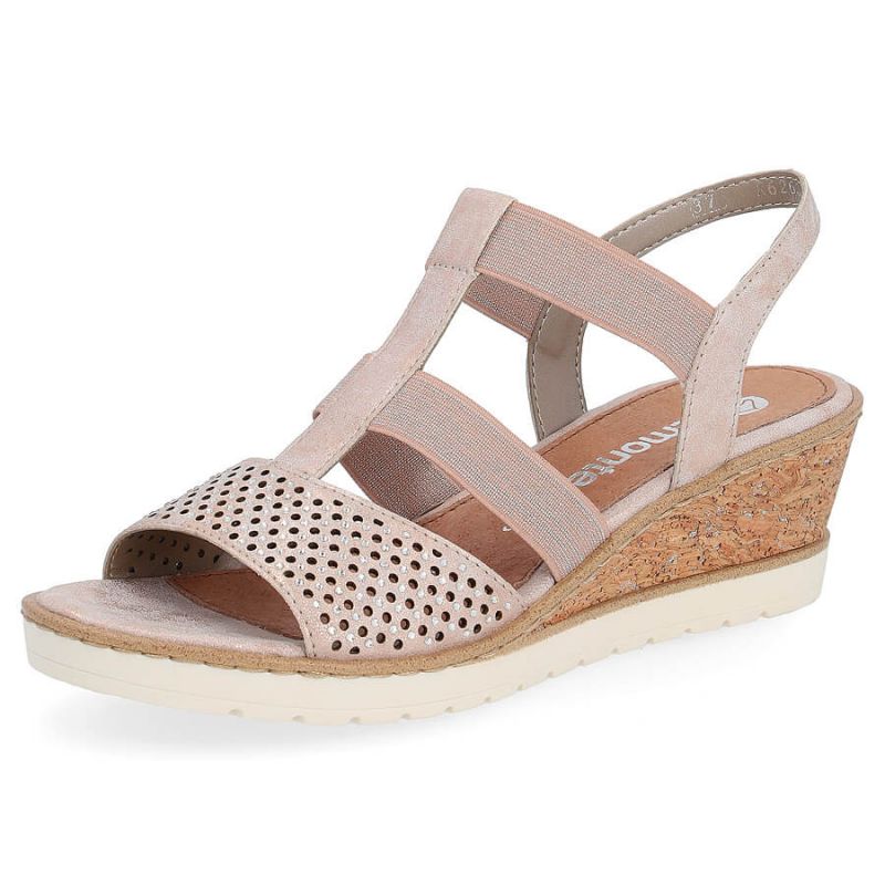 Comfortable wedge sandals Remonte W RKR667, pink gold Footwear/Lifestyle/Rieker Your Sports Performance