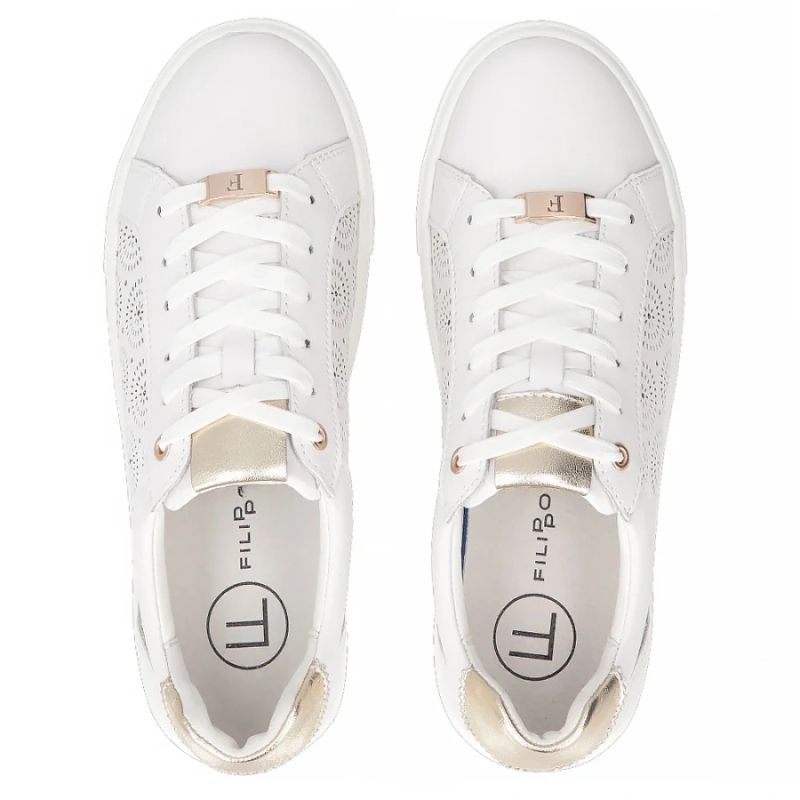 Filippo DP7668/26 white leather platform shoes Filippo