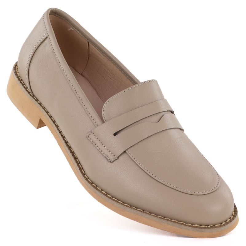 Beige leather loafers Jezzi SFY25128 To be categorized Your Sports Performance