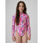One-piece swimsuit with UPF50+ filter for girls 4F 4FJRSS26USWSF144-90A