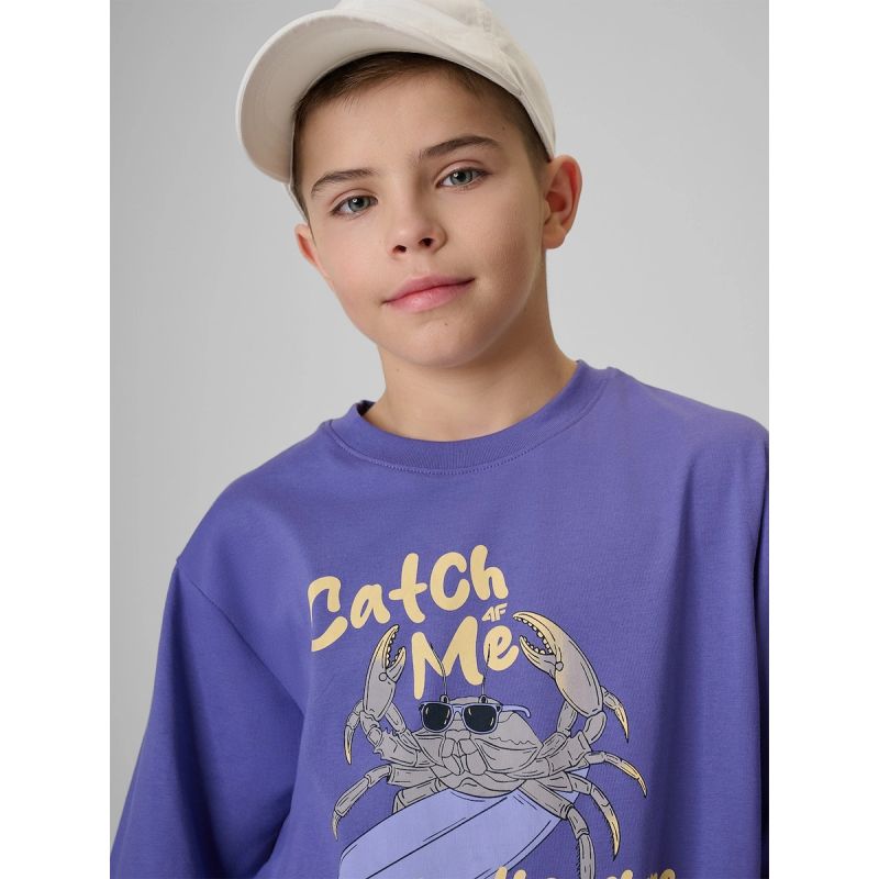 Boy's cotton T-shirt 4F 4FJRSS26TTSHM3903-51S