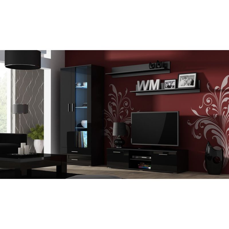 SOHO S6 2D2S display cabinet black/gloss black Bufety i witryny/Bufety i witryny na drewnianej podstawie Your Sports Performance