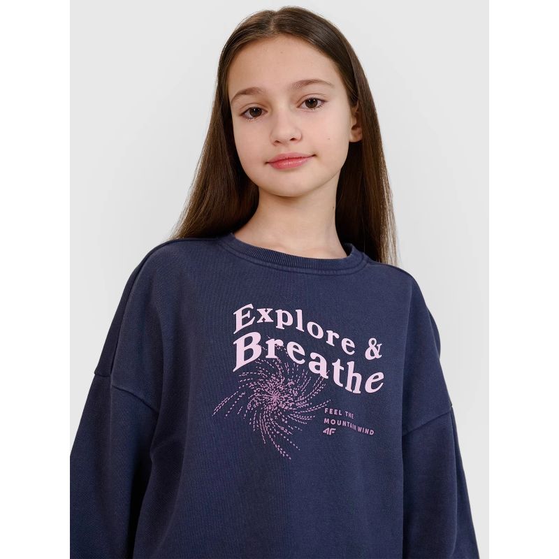 Girls' sweatshirt without a hood, 4F 4FJWSS25TSWSF1483-22S *Kategoria tymczasowa Your Sports Performance