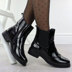 Women's black worker boots with socks Sabatina