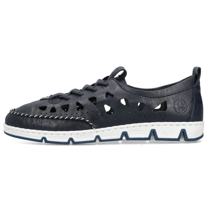 Leather openwork shoes Rieker W RKR652, navy blue Footwear/Lifestyle/Rieker Your Sports Performance