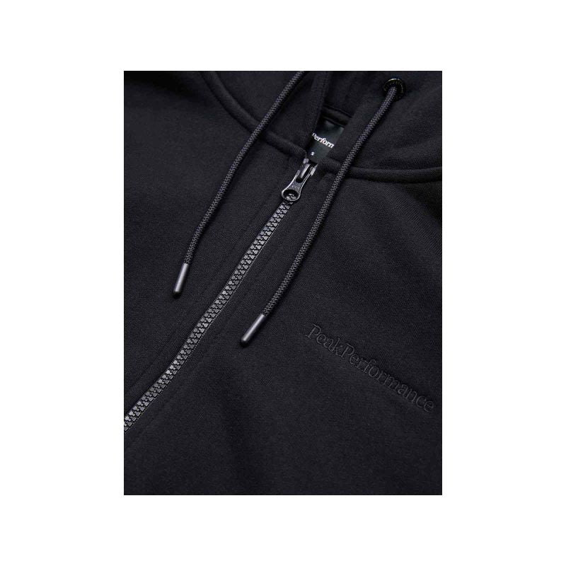 Women’s Peak Performance W Original Small Logo Zip Hoodie in Black