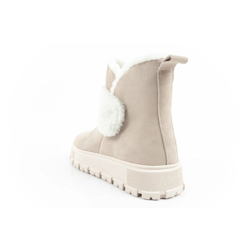 Lee Cooper women's boots winter boots fashionable sheepskin insulated leather beige Lee Cooper