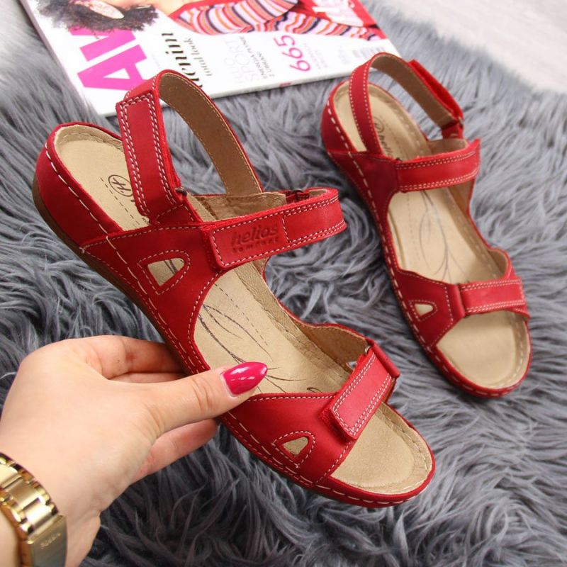Red Velcro leather sandals W Helios 205 Footwear/Outdoor Your Sports Performance