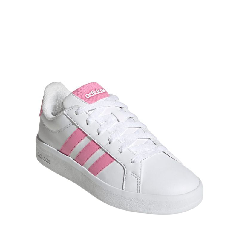 Adidas Grand Court 3.0 kids' shoes white and pink HP3528