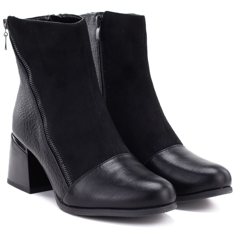 Women's insulated ankle boots with a block heel, black M.Daszyński SA269-5